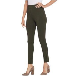 SPANX Olive Green Mid-Rise Skinny Leggings Size S Stretch Workwear